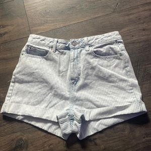 BDG high-rise striped mom jean shorts